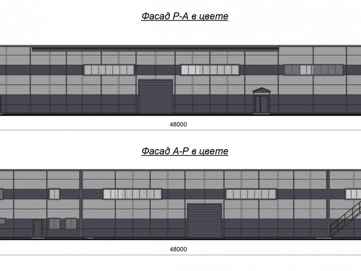 3D визуализация Производственное здание с АБК из сэндвич-панелей - фото 9