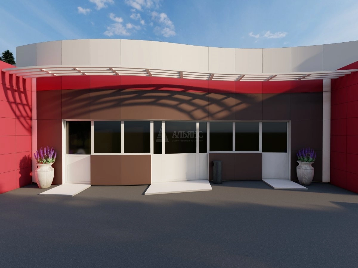 3D визуализация Шиномонтаж из сэндвич панелей - фото 1