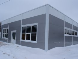 Магазин 250 кв.м. Кировская область, г. Киров (Бахта) из сэндвич-панелей, построенная компанией Альянс - Магазин 250 кв.м. Кировская область, г. Киров (Бахта),  Адрес: Кировская область, г. Киров (Бахта). Площадь объекта - 250 кв.м.