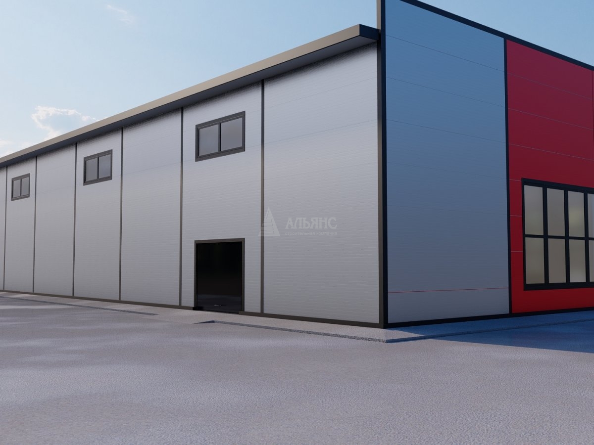 3D визуализация Проект СТО из сэндвич-панелей - фото 3