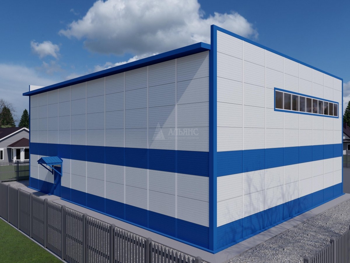3D визуализация Автомойки из сэндвич панелей, автосервисы, СТО из сэндвич панелей, гаражи из сэндвич панелей, боксы из сэндвич панелей - фото 3