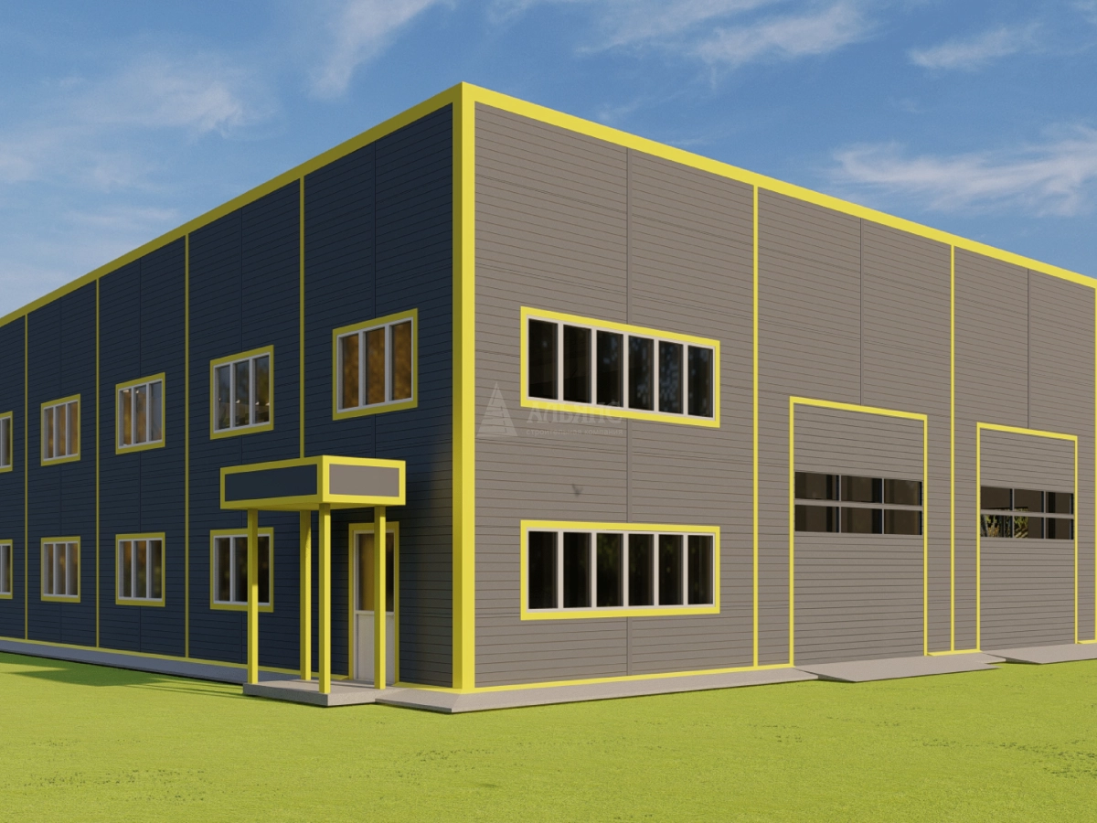 3D визуализация СТО с АБК из сэндвич-панелей - фото 7