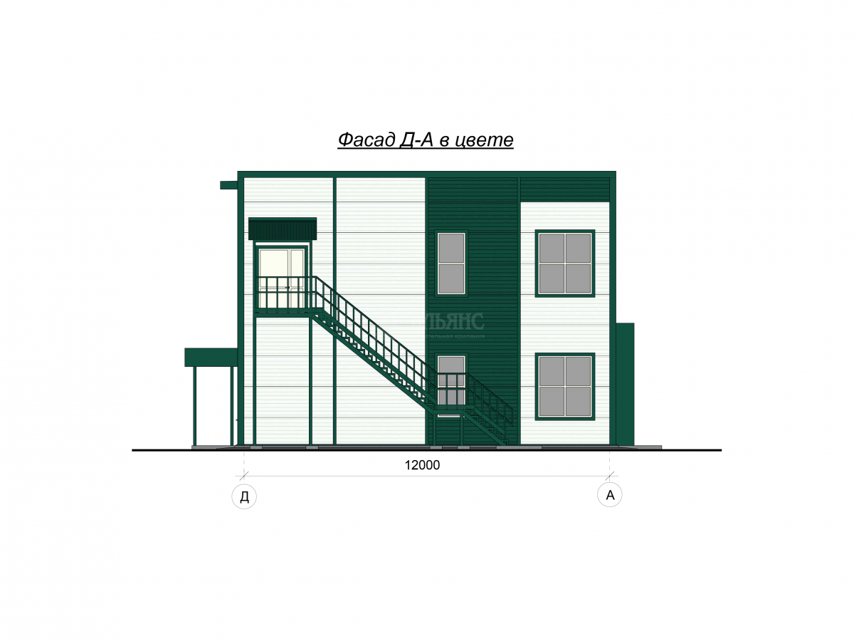 3D визуализация Здание АБК из сэндвич-панелей - фото 7